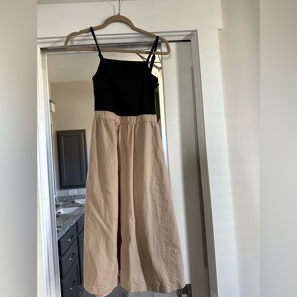 Anthropologie Maeve Black and Tan Midi Dress